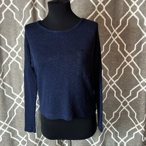 👋🏼 SPARKLE & FADE DARK BLUE CROPPED SWEATER - XS